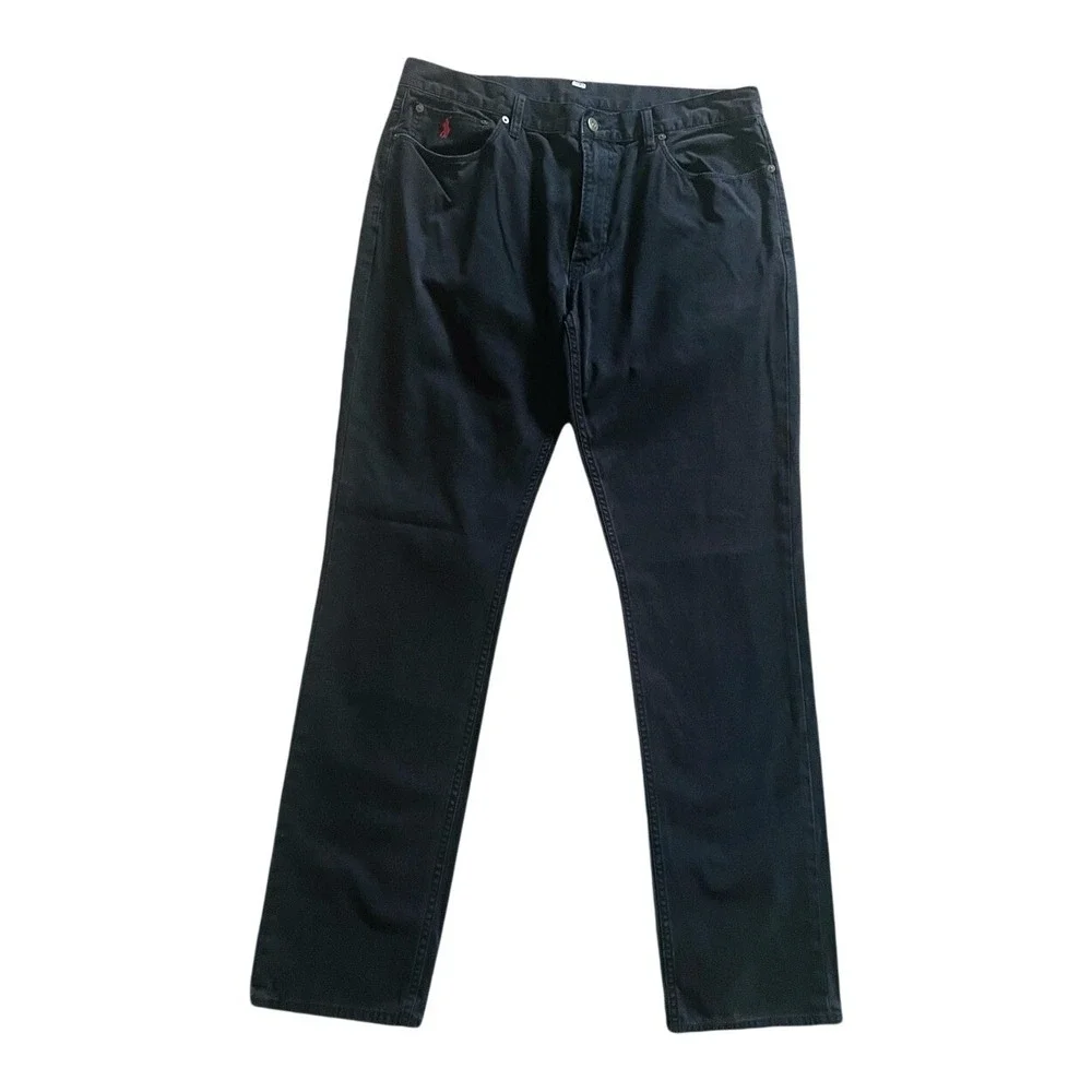 Polo Ralph Lauren Pants Mens 38x34 Black Cotton‎ Straight Leg Casual Twill